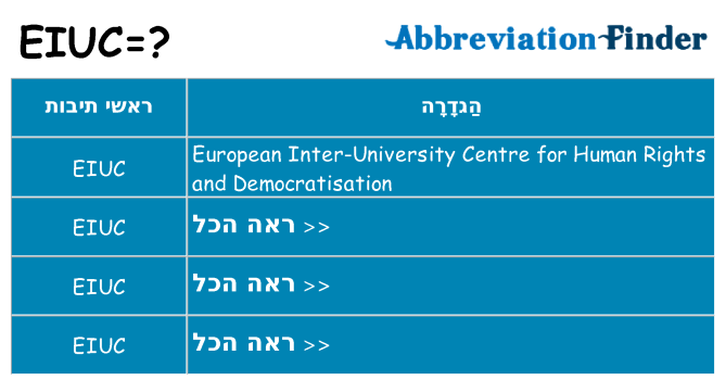 מה הפירוש eiuc