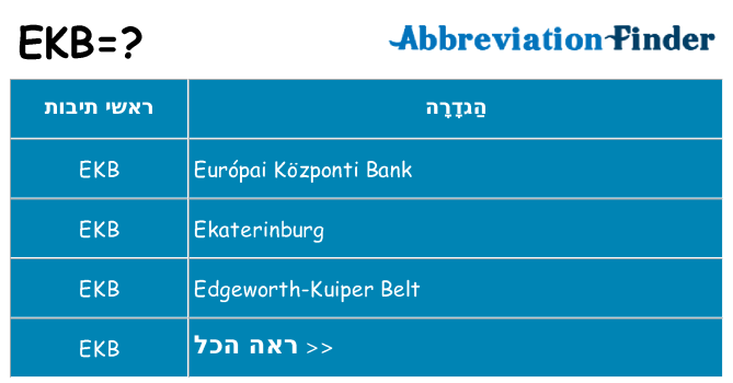 מה הפירוש ekb