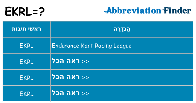 מה הפירוש ekrl