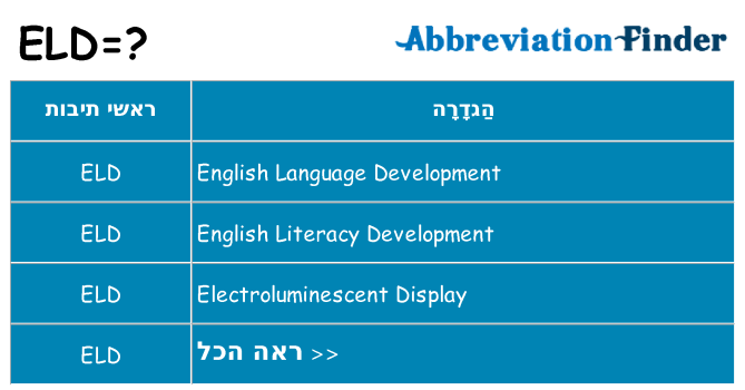 מה הפירוש eld