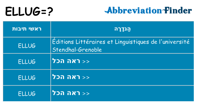 מה הפירוש ellug