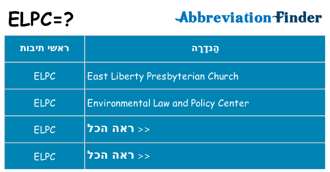 מה הפירוש elpc