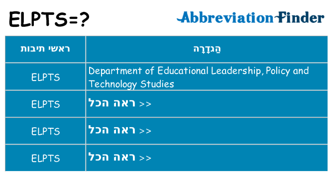 מה הפירוש elpts