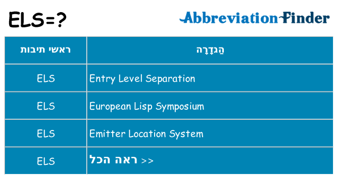 מה הפירוש els