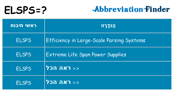 מה הפירוש elsps