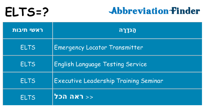 מה הפירוש elts