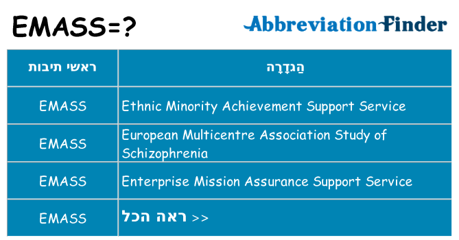 מה הפירוש emass