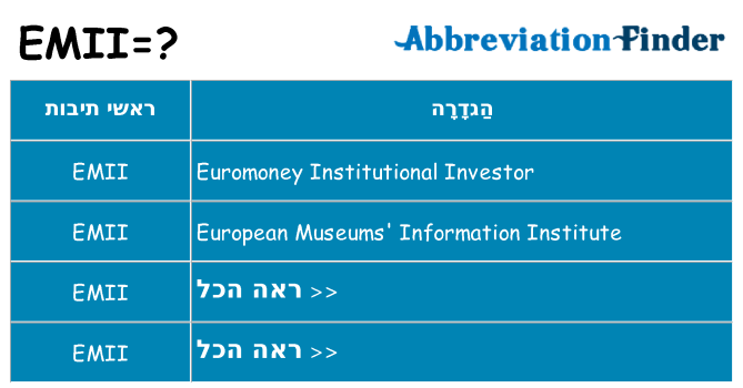 מה הפירוש emii