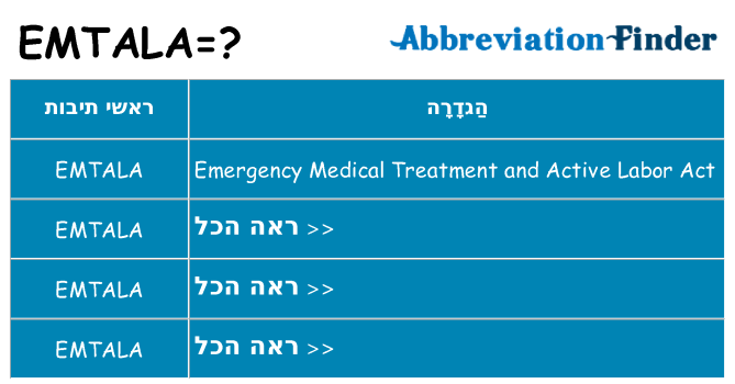 מה הפירוש emtala