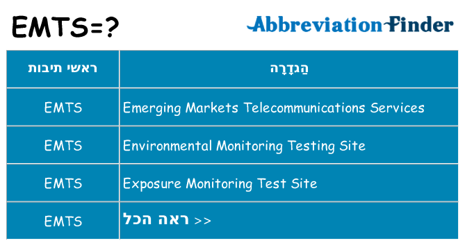 מה הפירוש emts