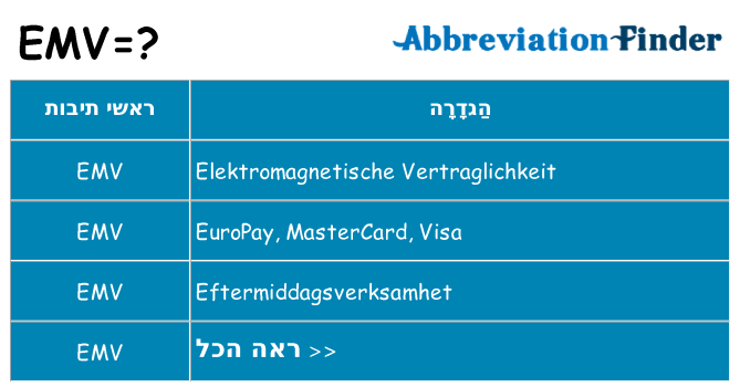 מה הפירוש emv