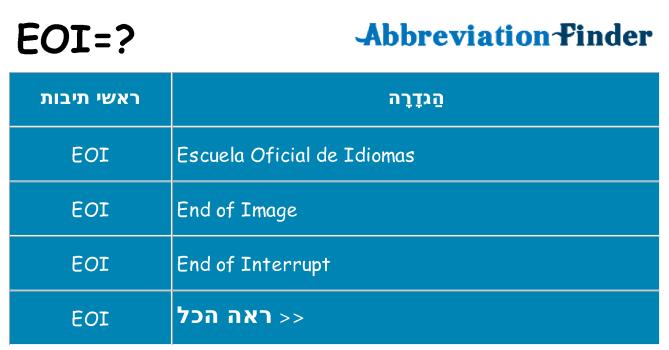 מה הפירוש eoi