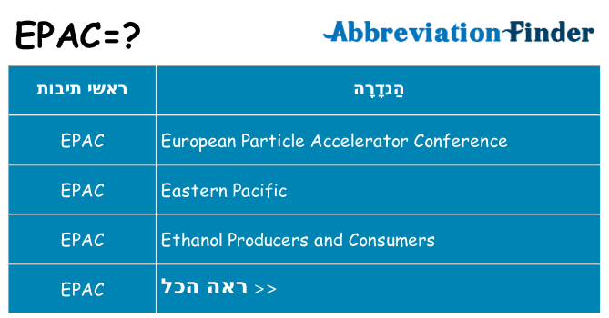 מה הפירוש epac