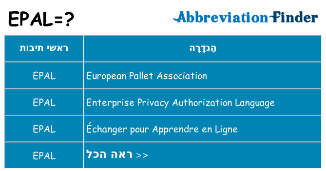 מה הפירוש epal
