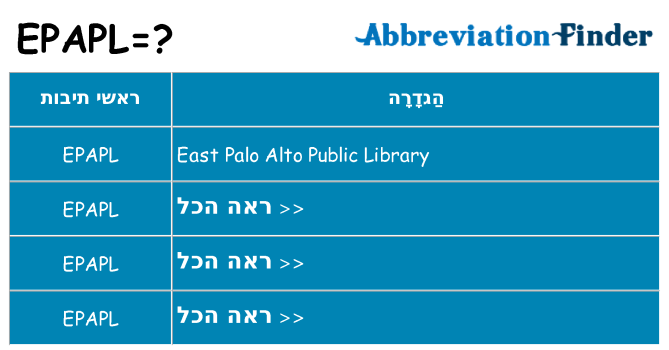 מה הפירוש epapl