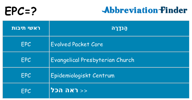 מה הפירוש epc