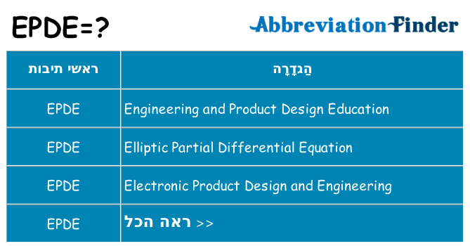 מה הפירוש epde