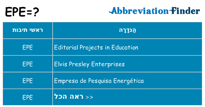 מה הפירוש epe