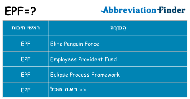 מה הפירוש epf