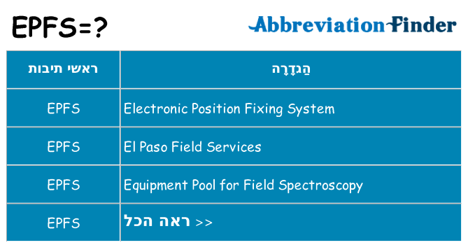 מה הפירוש epfs
