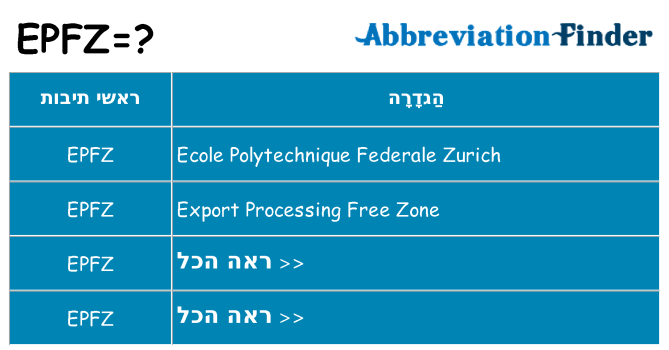 מה הפירוש epfz