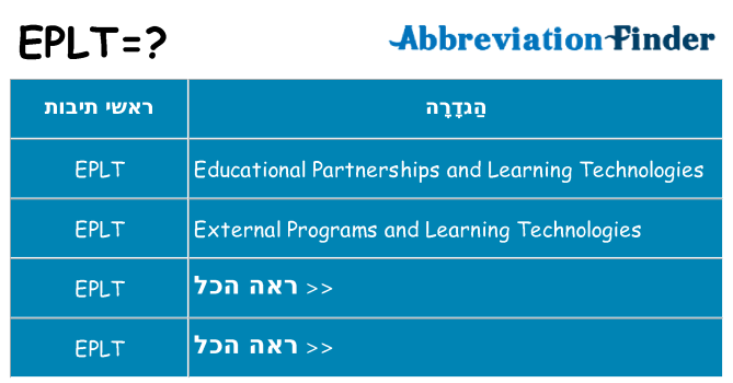 מה הפירוש eplt