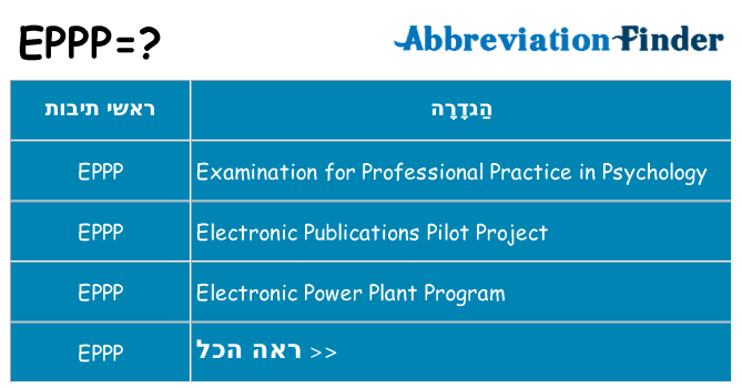 מה הפירוש eppp