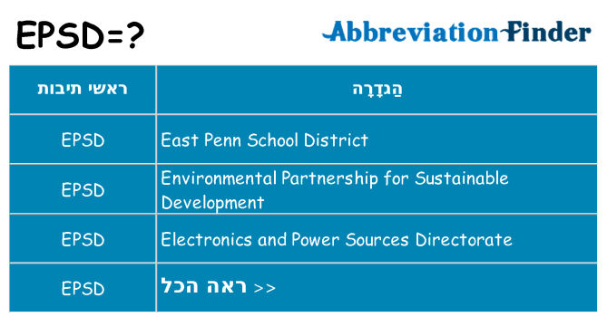 מה הפירוש epsd