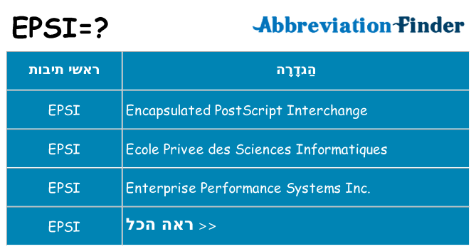 מה הפירוש epsi