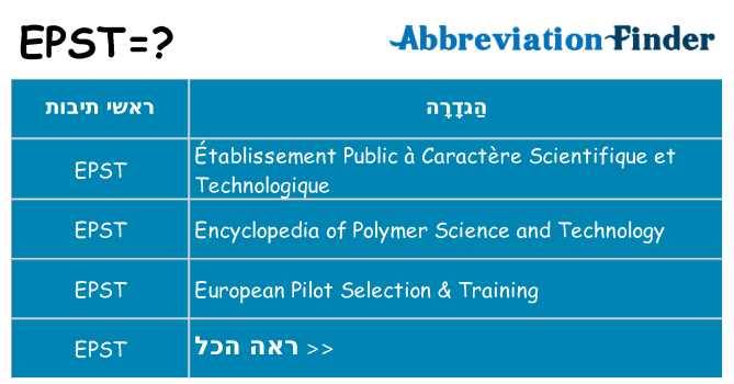 מה הפירוש epst