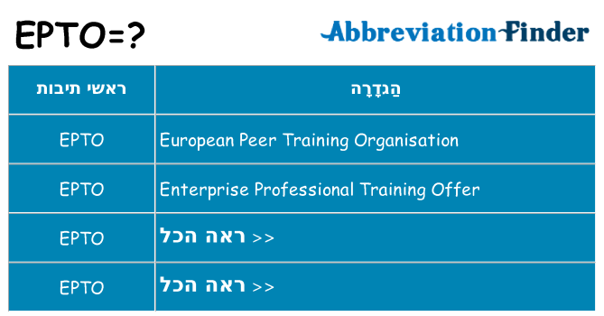 מה הפירוש epto