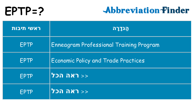 מה הפירוש eptp