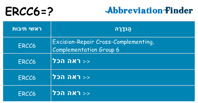 מה הפירוש ercc6