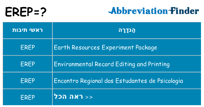 מה הפירוש erep