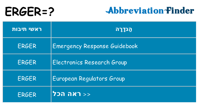 מה הפירוש erger