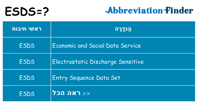 מה הפירוש esds