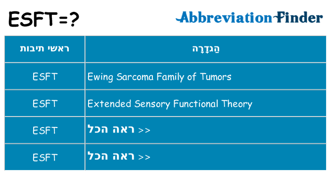 מה הפירוש esft