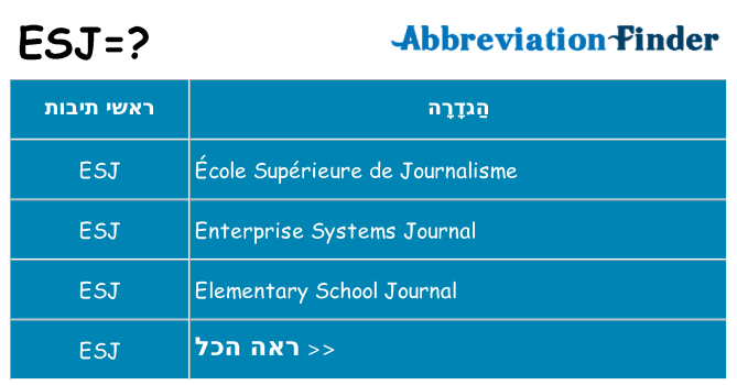 מה הפירוש esj