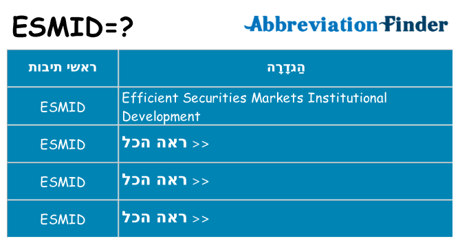 מה הפירוש esmid