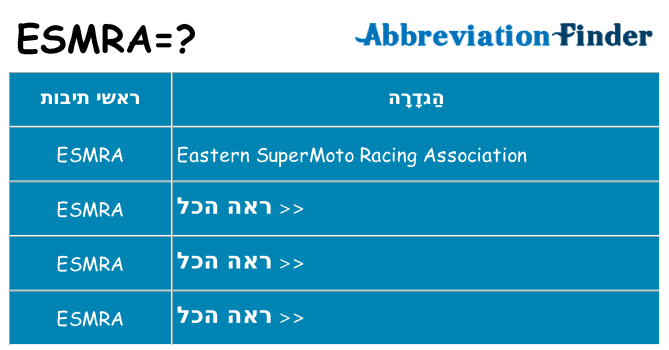 מה הפירוש esmra