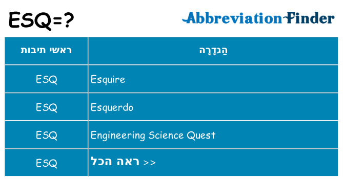 מה הפירוש esq