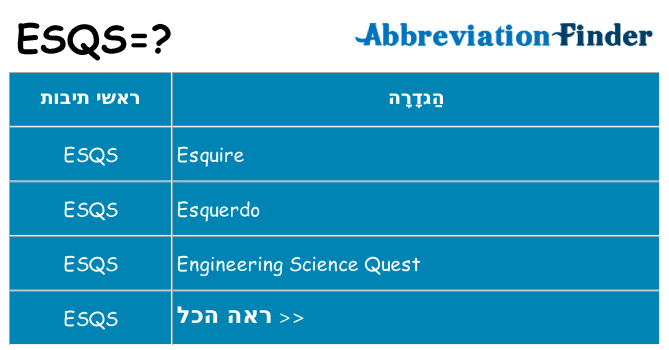 מה הפירוש esqs