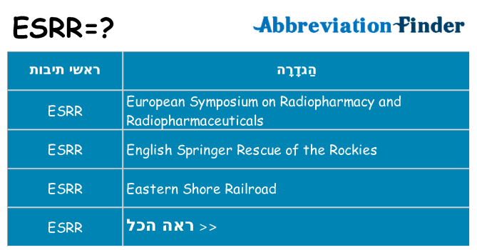 מה הפירוש esrr