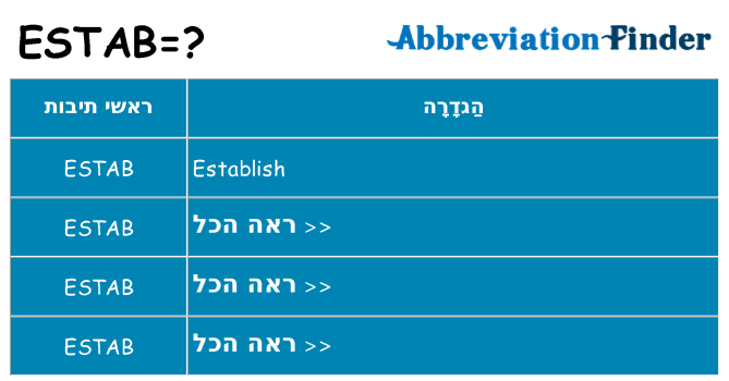 מה הפירוש estab