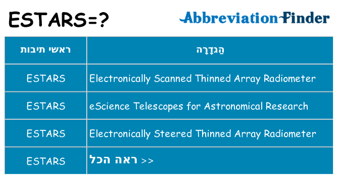 מה הפירוש estars