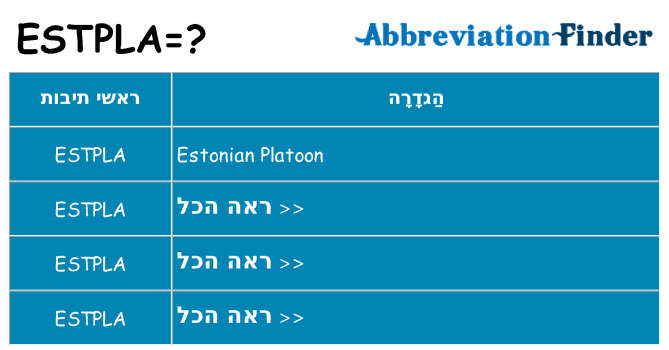 מה הפירוש estpla