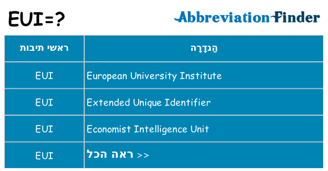 מה הפירוש eui