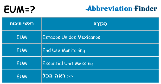 מה הפירוש eum
