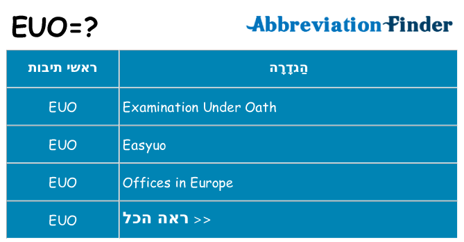 מה הפירוש euo