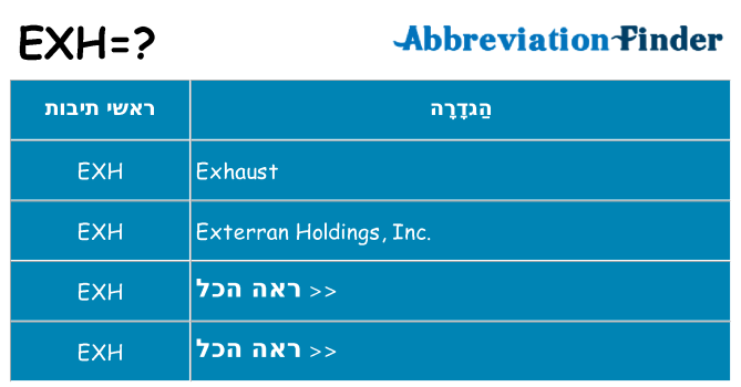 מה הפירוש exh